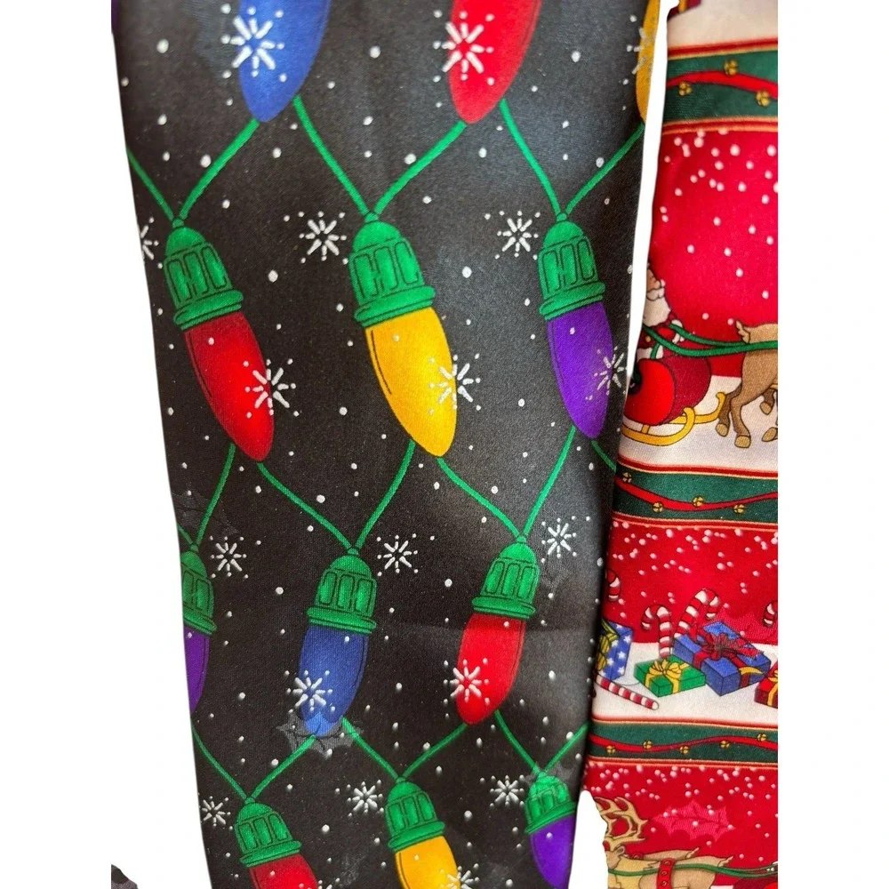 Lot of 5‎ Christmas Novelty Ties Noel Santa Claus Holiday Necktie Bundle Festive